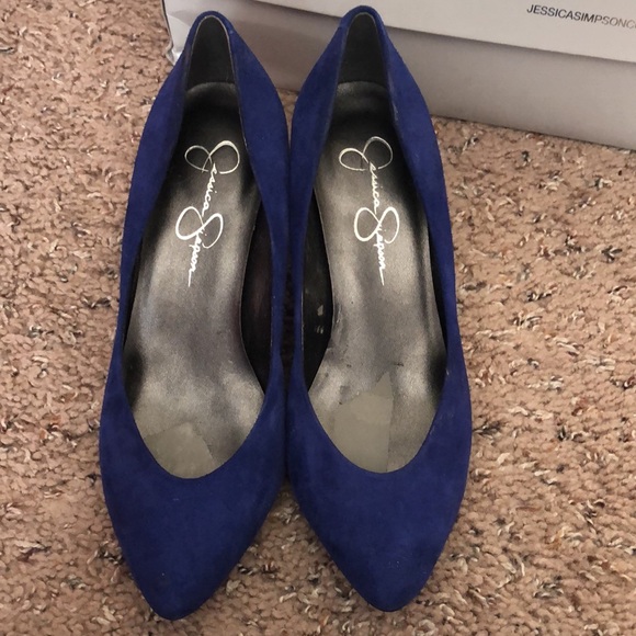 Jessica Simpson Blue Suede Pumps - Picture 3 of 7